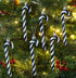 Christmas Concepts Pack of 6 - 13cm Glitter Candy Cane Christmas Tree Decorations / Ornaments (Black & White)