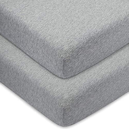 Comfy Cubs Fitted Crib Sheet 100% Cotton Baby Crib Mattress Sheet for Boys and Girls Fully Elasticized Hem for Snug Fit Over Standard Crib and Toddler Mattresses (Pack of 2)