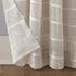 Clean Window Twill Stripe Allergy/Pet Friendly Anti-Dust Sheer Curtain Panel, 52" x 95", White/Linen