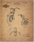 Harley Davidson Patent Prints (8 inches x 10 inches - Set of 6 Prints)