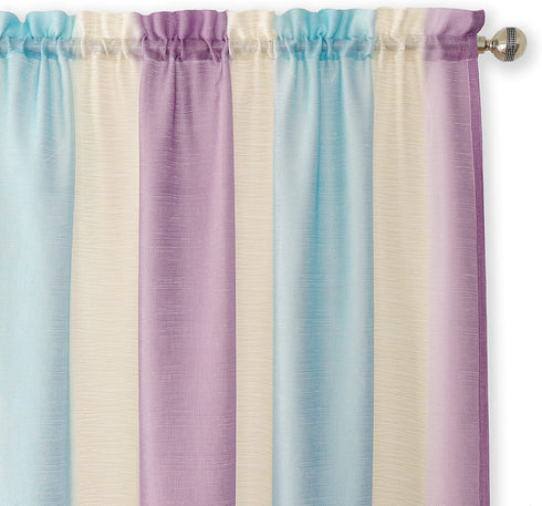 Achim Home Furnishings SPPN84LI06 Spectrum Rod Pocket Window Curtain Panel, 50" x 84", Lilac/Turquoise