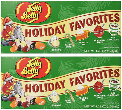 (Set/2) Jelly Belly Christmas Holiday Favorite Flavored Candy Beans Gift Box