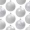 Festive, Shatterproof Ornaments Variety 20 Pack 2.4 in. Matte, Shiny, Sequin and Glitter Bulk Plastic Christmas Holiday Ball and Hook Set. DIY W/ Fun White Baubles for Xmas Trees, Wreaths or Garlands