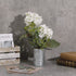 TERESA'S COLLECTIONS Artificial Hydrangea Flower with Metal Vase, Faux Plant Bouquets in Planter Pot, Farmhouse Fake Flower Arrangements for Indoor Outdoor Home Living Room Table Centerpieces Decor