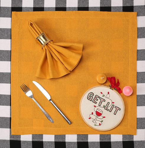 Cotton Dinner Napkin 18x18 Inch Mustard, Everyday Napkins, Cotton Napkins, Wedding Napkins, Cocktails Napkins, Tailored with Mitered Corners & Generous Hem, Easy Care