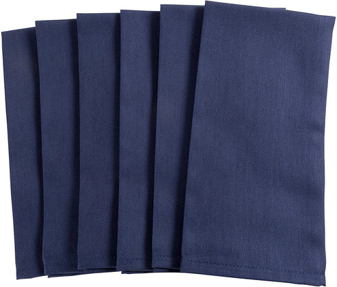 KAF Home Chateau Easy-Care Cloth Dinner Napkins - Set of 12 Oversized (20 x 20 inches) - Navy Blue