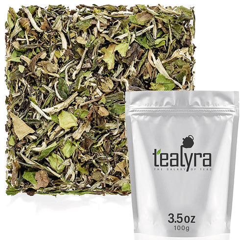 Tealyra - Imperial Grade White Peony - Bai Mu Tan - Fresh White Loose Leaf Tea - Organically Grown - Low Caffeine - High in Antioxidants - 100g (3.5-ounce)