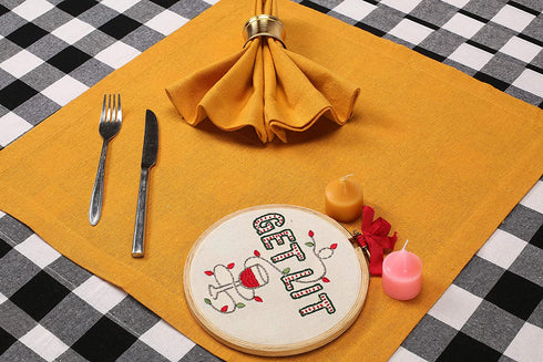 Cotton Dinner Napkin 18x18 Inch Mustard, Everyday Napkins, Cotton Napkins, Wedding Napkins, Cocktails Napkins, Tailored with Mitered Corners & Generous Hem, Easy Care