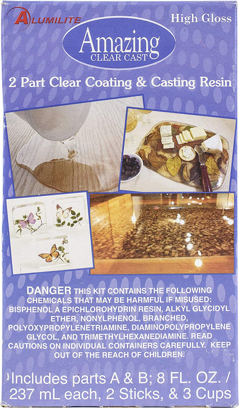 Alumilite Amazing Clear Cast 10590, 8 Oz of Clear Coating and 8 Oz of Casting Resin