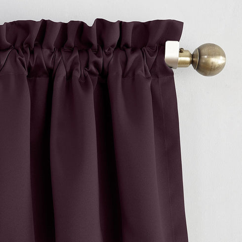 Sun Zero Barrow Energy Efficient Rod Pocket Curtain Single Panel, 54" x 108", Plum