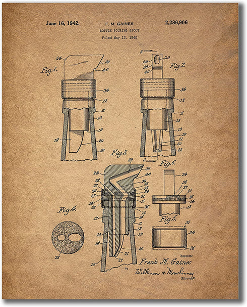 Whiskey Patent Wall Art Prints - Set of 6 Vintage Whisky Photos