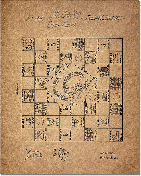 Board Games Patent Wall Art Prints - Set of 6 Vintage Family Board Games Photos
