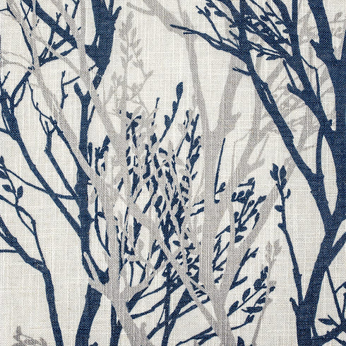 DriftAway Tree Branch Linen Blend Abstract Ink Printing Lined Thermal Insulated Window Curtain Valance Rod Pocket 52 Inch by 14 Inch Plus 2 Inch Header Blue