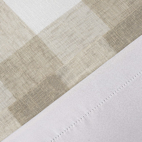 DriftAway Buffalo Check Woven Plaid Pattern Lined Blackout Thermal Insulated Energy Saving Rod Pocket Window Curtain Valance 52 Inch by 18 Inch Taupe