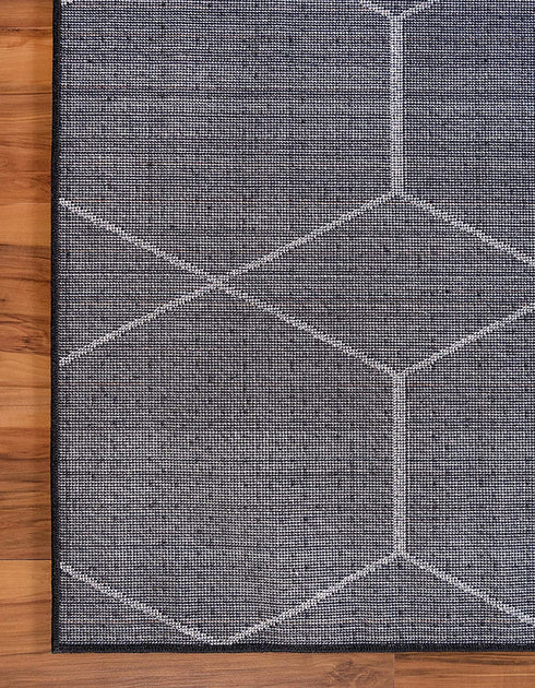 Unique Loom Trellis Frieze Collection Area Rug-Modern Morroccan Inspired Geometric Lattice Design, 2 x 3 ft, Black/Ivory