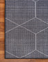Unique Loom Trellis Frieze Collection Area Rug-Modern Morroccan Inspired Geometric Lattice Design, 2 x 3 ft, Black/Ivory