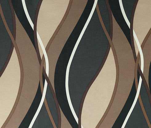 No. 918 42135 Intersect Wave Print Casual Textured Curtain Panel, Charcoal, 48" x 63"