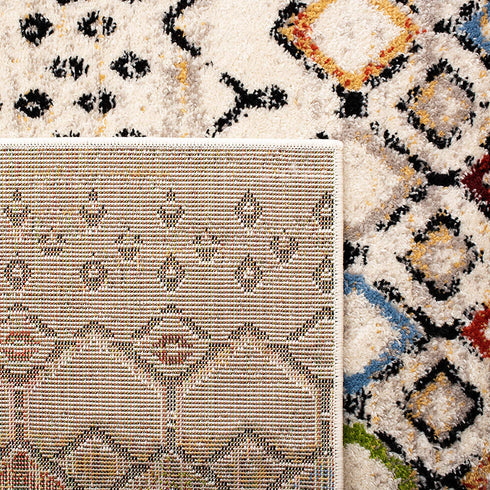 SAFAVIEH Amsterdam Collection AMS108K Moroccan Boho Non-Shedding Living Room Bedroom Accent Rug, 2'3" x 4', Ivory / Multi