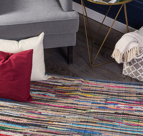 DII Chindi Home Collection Handmade Multicolor Area Rag Rug, 2x6