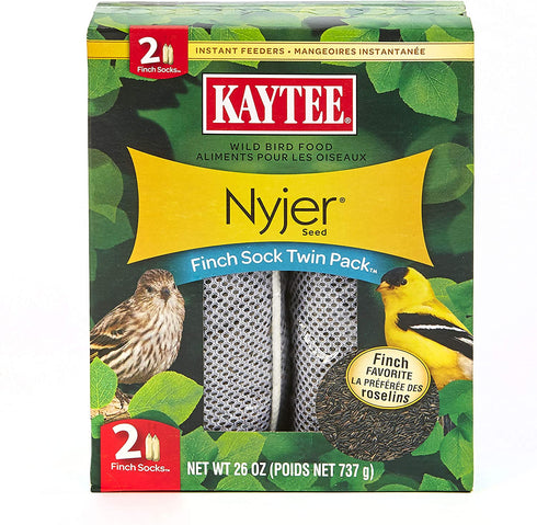 Kaytee Wild Bird Food Nyjer® Seed Finch Sock Twin Pack„¢ Instant Feeder 26oz