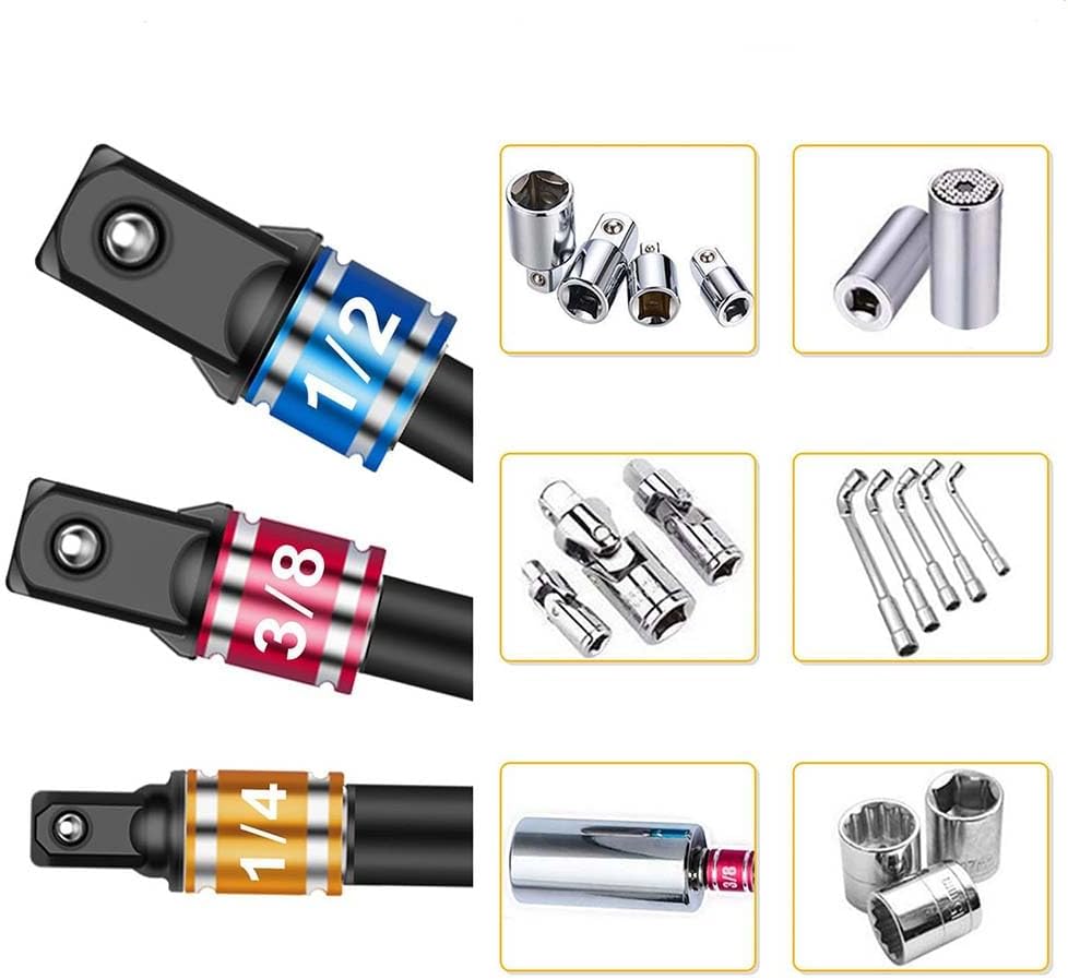 6 Pieces Impact Grade Socket Adapter/Extension Set Turns Power Drill ...