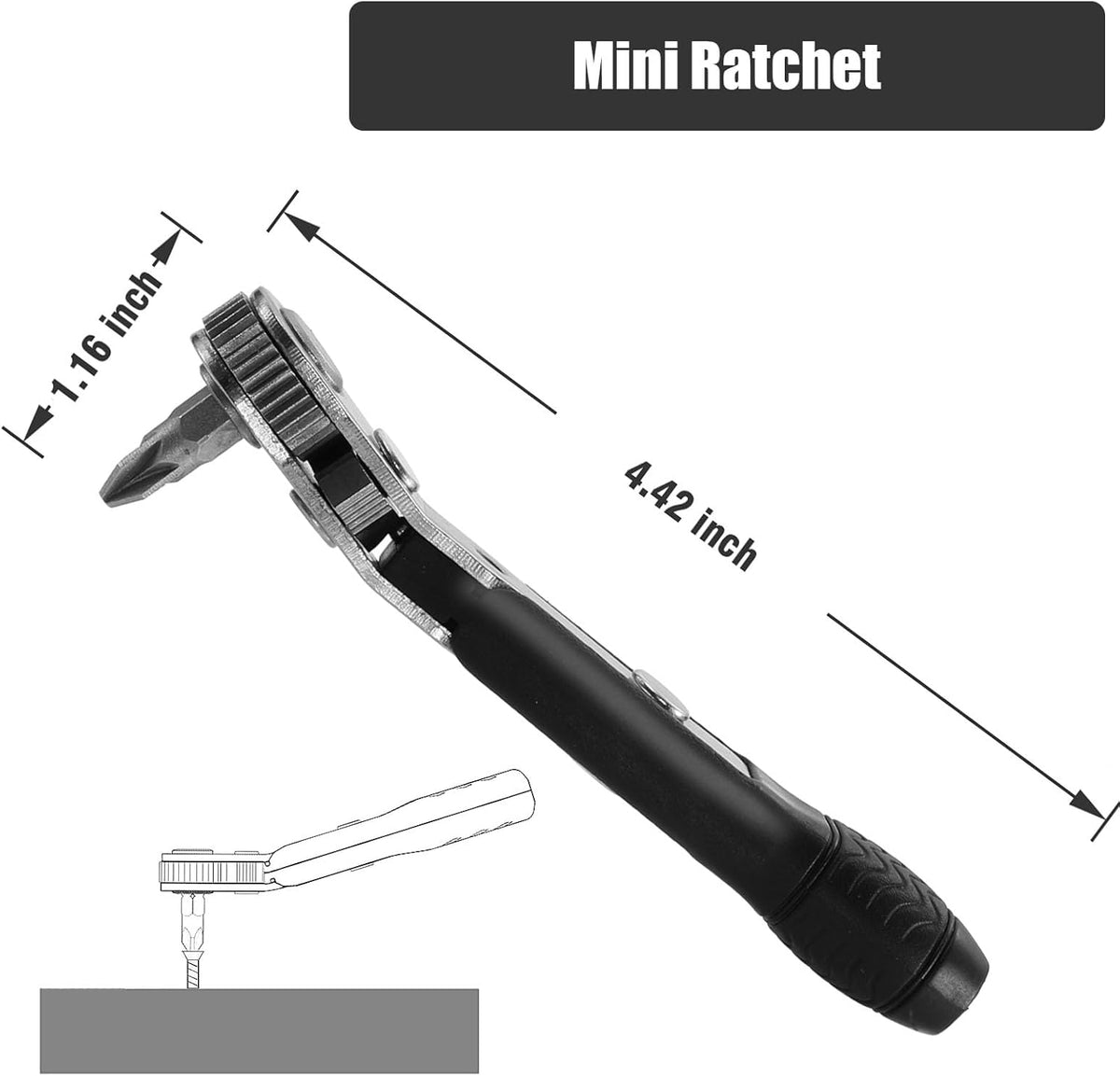 Mini Ratchet Screwdriver Set - 11-Piece 1/4 Ratchet Elbow Right Angle ...