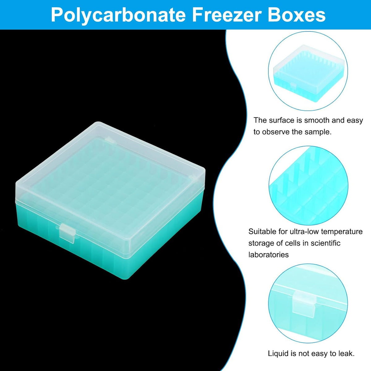PATIKIL 100 Well Centrifuge Tube Freezer Storage Box, 2 Pcs ...