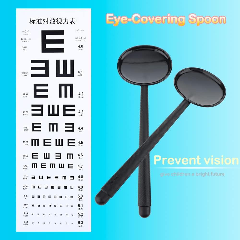 6 Pcs Black Handheld Eye Occluder, Plastic Vision Optics Optometry