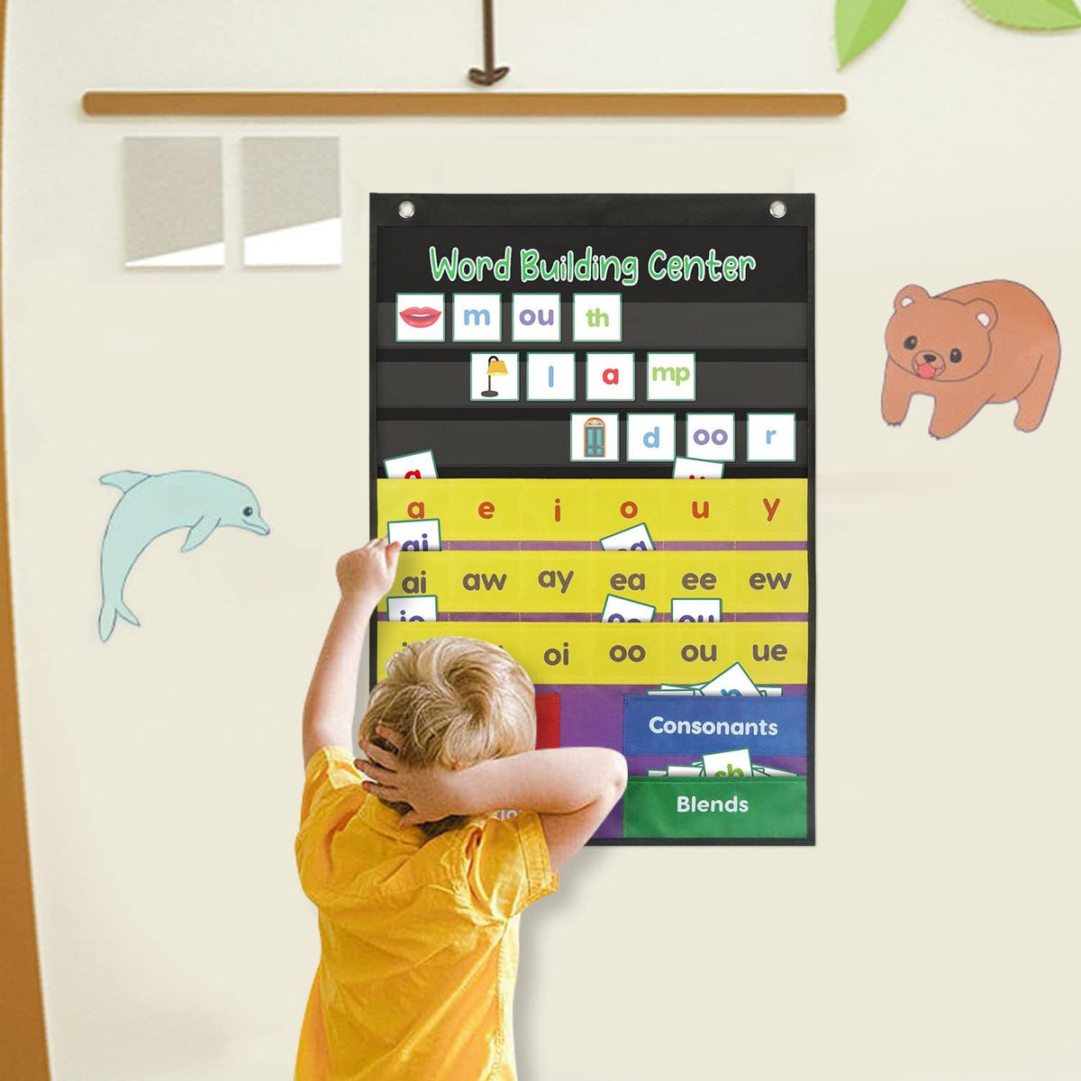 Boczif Word Building Center Pocket Chart for Educational Preschool ...