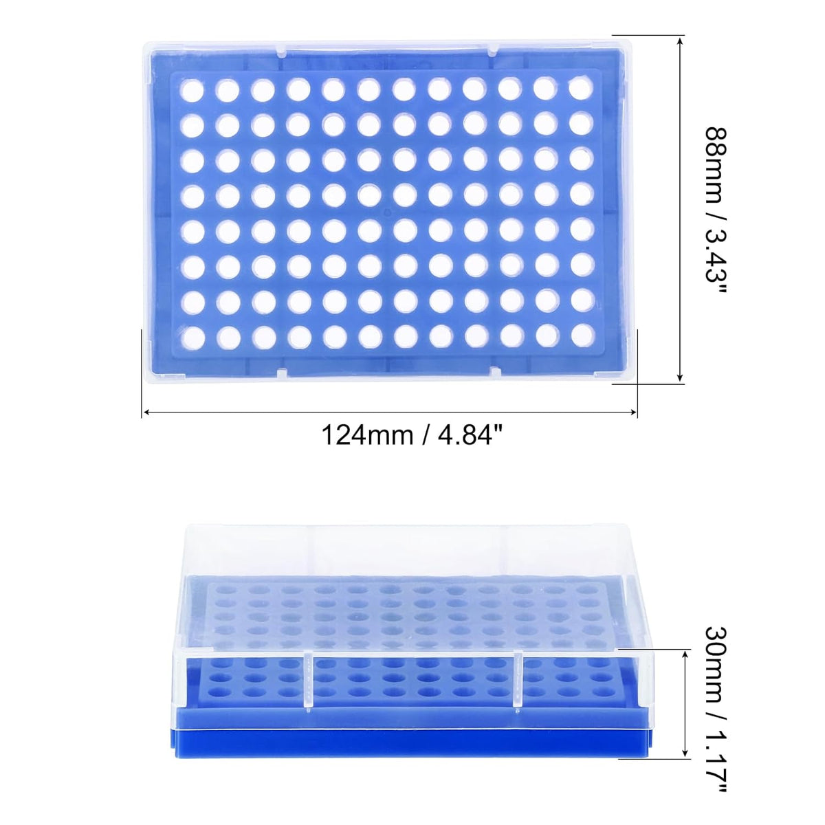PATIKIL Tube Rack, 3Pcs 96 Positions Test Tube Rack with Cover for 0 ...