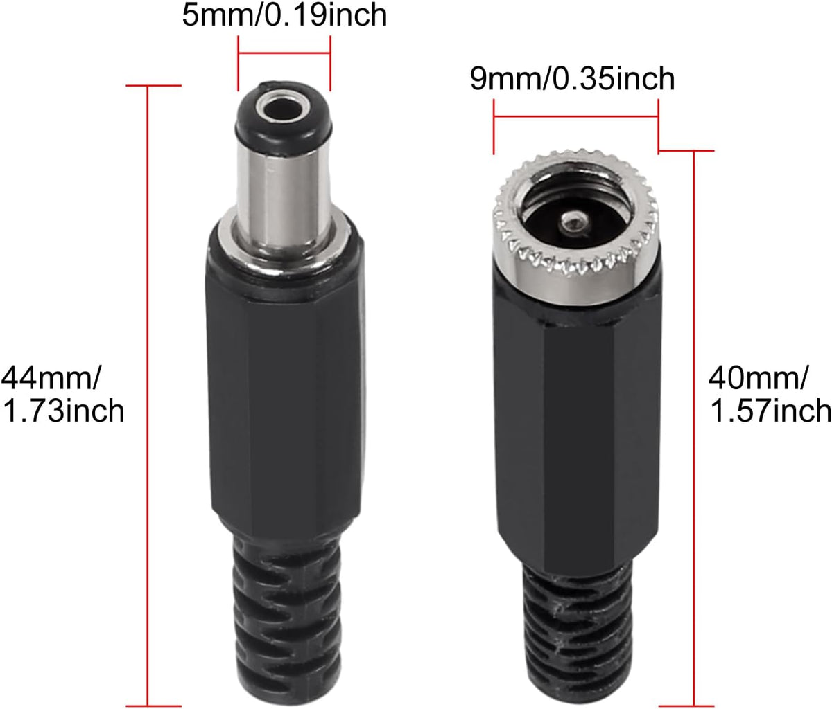 AITRIP 20 Pairs (40PCS) DC Socket 5.5mm x 2.1mm Female DC Barrel Jack ...