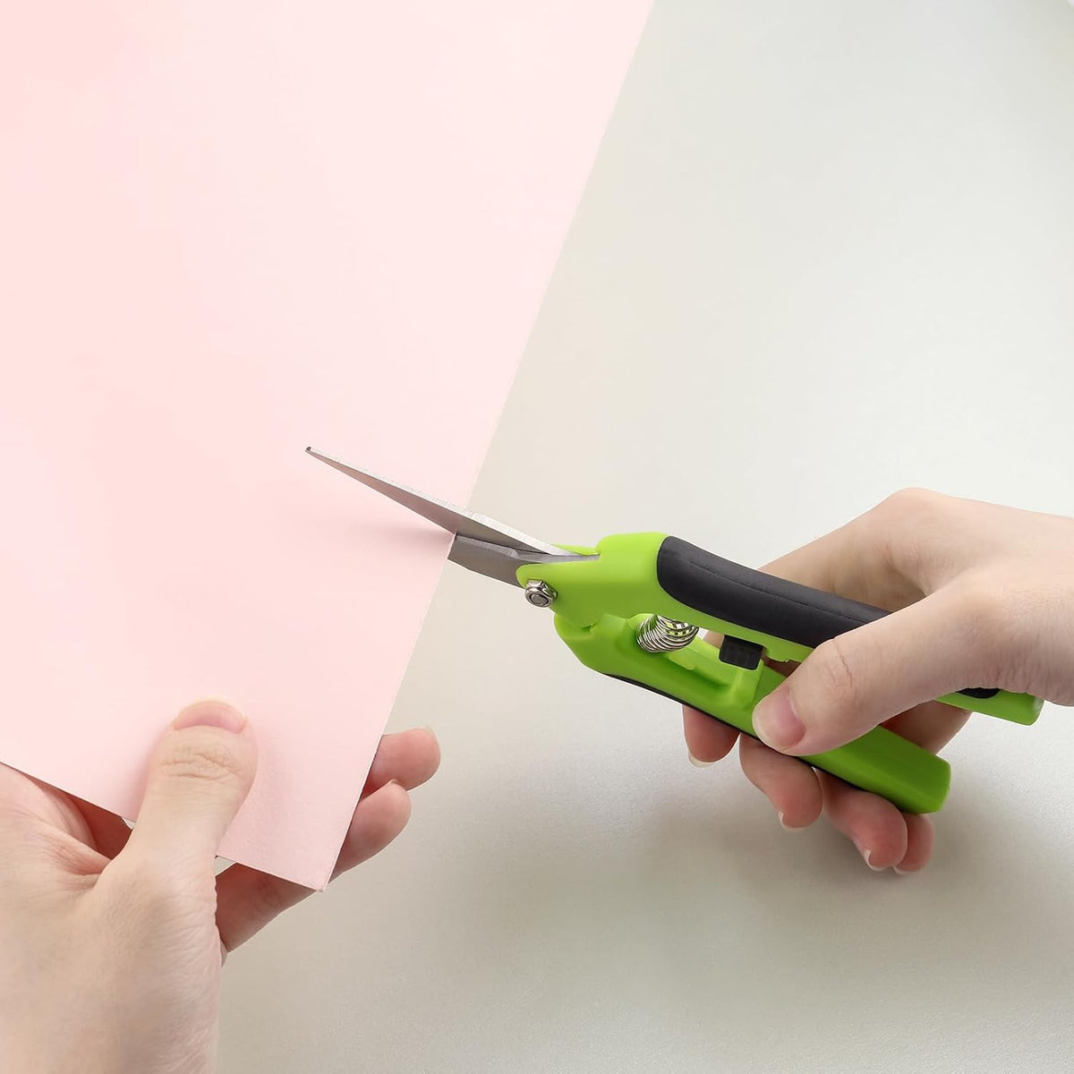 2 Ergonomic Spring-Action Scissors,Spring-Loaded Craft Shears with ...