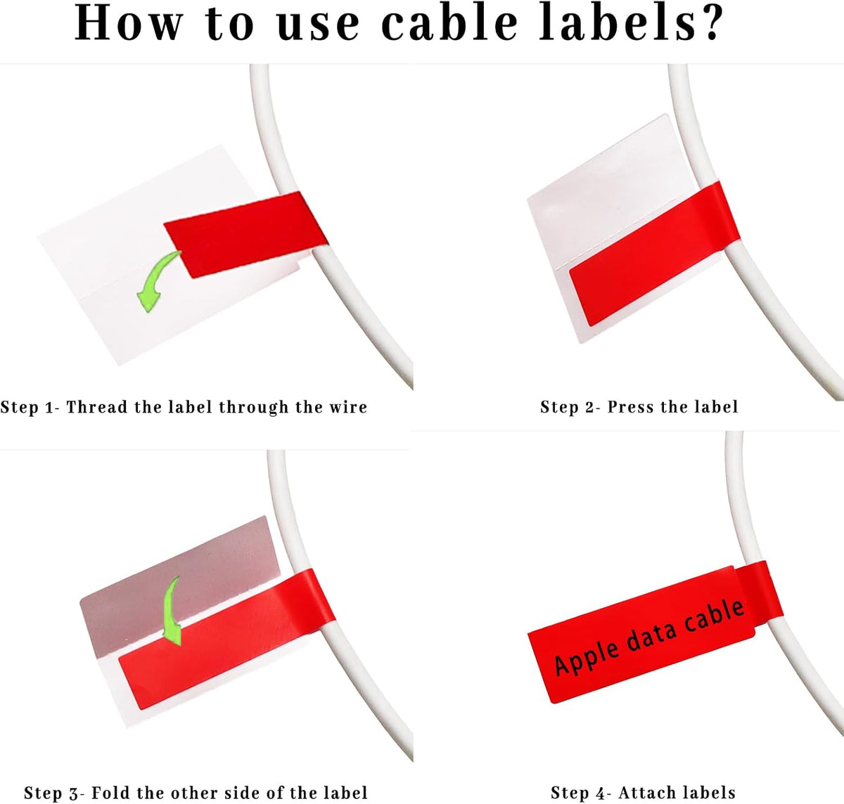 Cable Labeling Color Methods 360pcs Cable Labels, 12 Colors Cord Labels Tags for Electronics ...