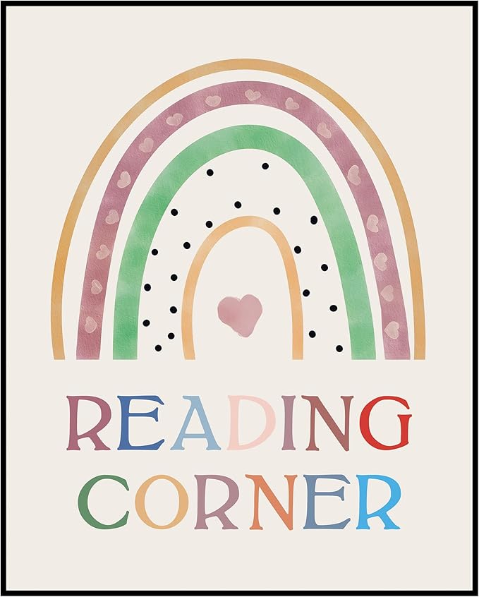 Posterizer 1 pcs-Reading Corner Sign-Minimal Pastel Color Art-Teachers ...