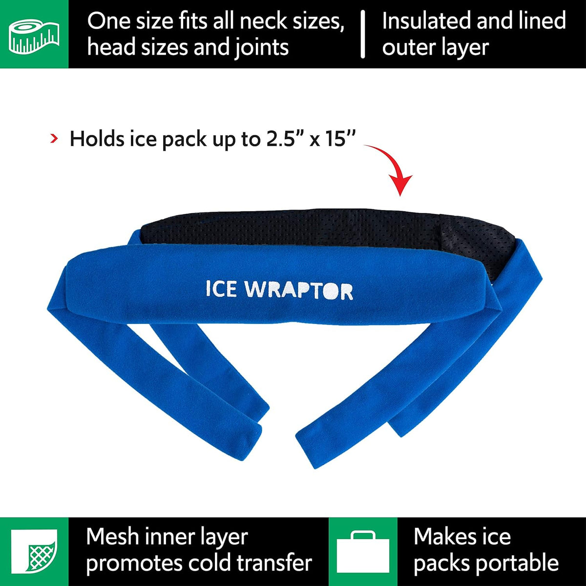 Ice Wraptor Bandana + 4 Inserts: Keep Neck, Head, and Joints Cool ...