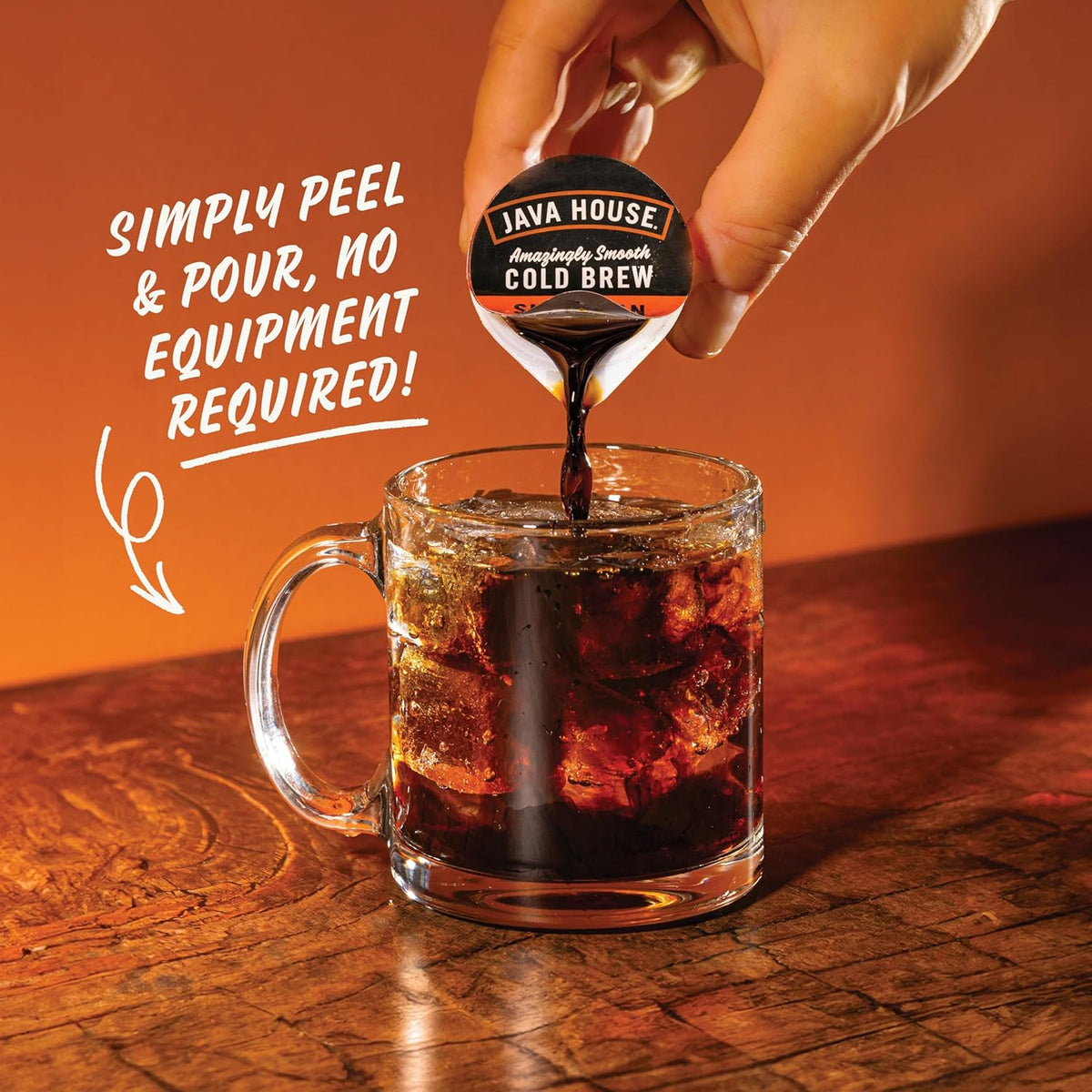 Java Instant Coffee JAVA HOUSE Dark Roast Sumatran Cold Brew Pods, (6 Count) Peel and Pour ...
