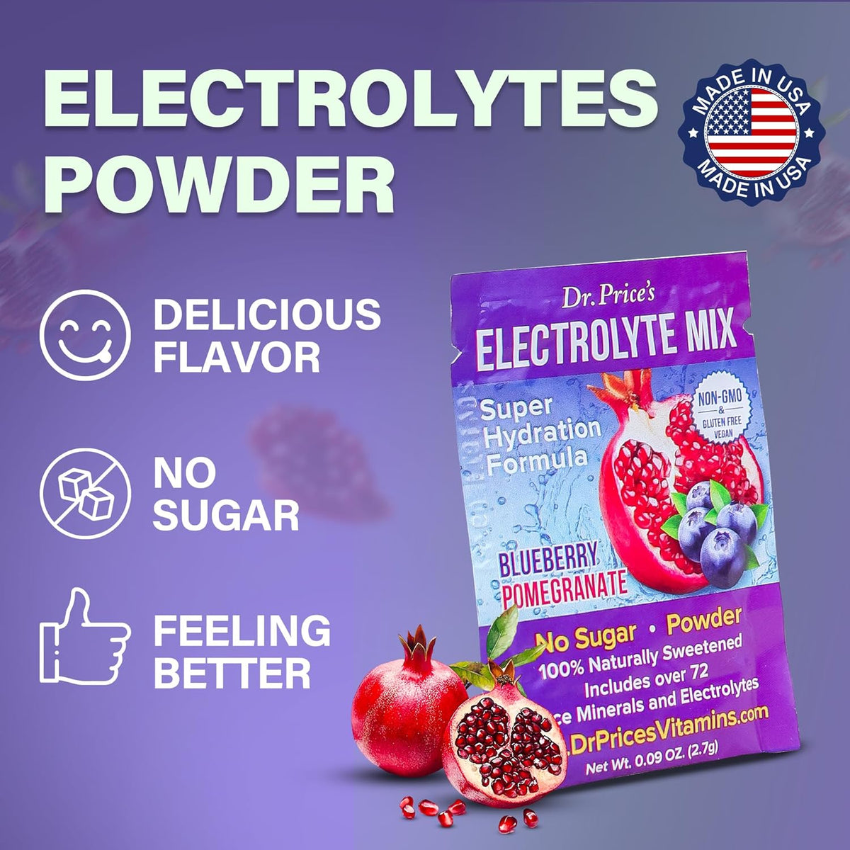 Dr. Price’s Electrolyte Mix | Sugar-Free Hydration Powder with 72 ...