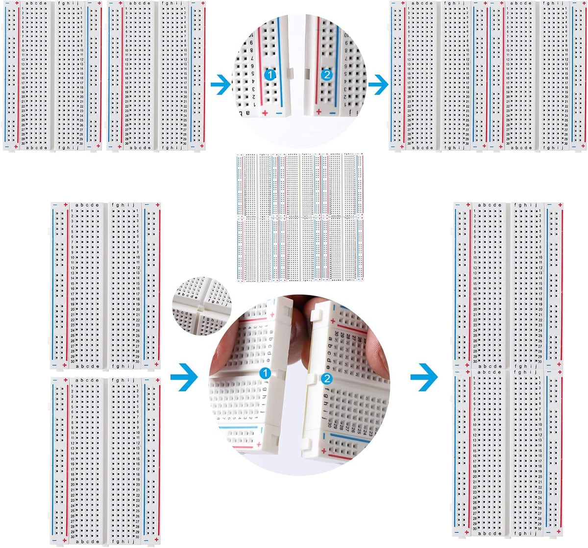 breadboard Set Prototype Board - 6 PCS 400 Pin Solderless Board Kit for ...