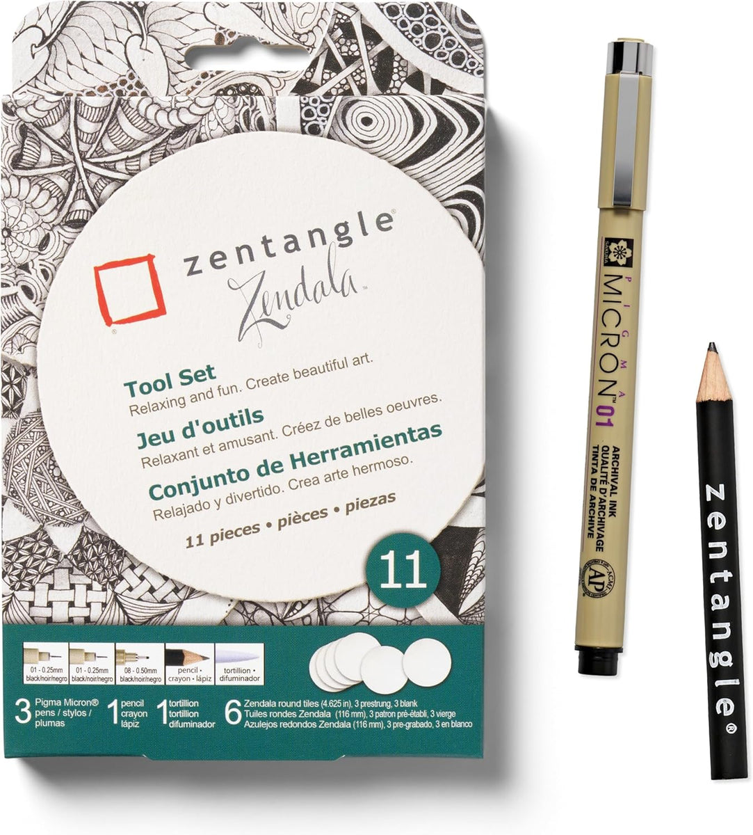 Sakura Zentangle Zendala Tool Set - Official Zentangle White Circular ...