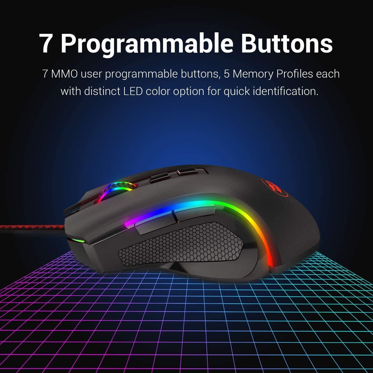 Redragon M602 RGB Wired Gaming Mouse RGB Spectrum Backlit Ergonomic Mo ...